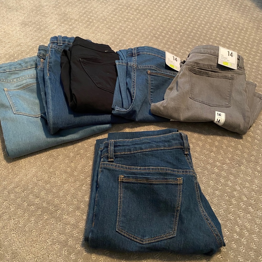 Girls 6 Pair Jean Bundle SZ. 14